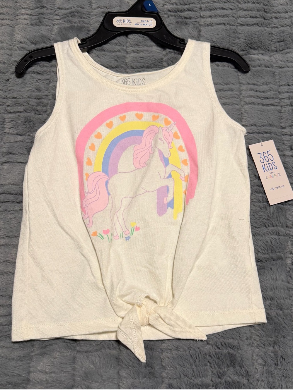 365 Kids from Garanimals Tie-front Unicorn Tank Top - Girls Size 4